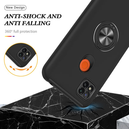 For Xiaomi Redmi 9C PC + TPU Shockproof Magnetic Protective Case with Invisible Ring Holder(Black) - Xiaomi Cases by buy2fix | Online Shopping UK | buy2fix