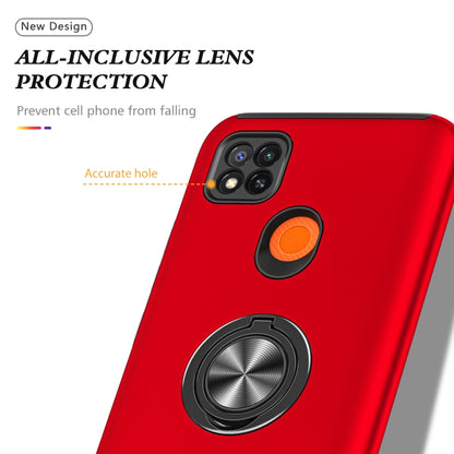For Xiaomi Redmi 9C PC + TPU Shockproof Magnetic Protective Case with Invisible Ring Holder(Red) - Xiaomi Cases by buy2fix | Online Shopping UK | buy2fix