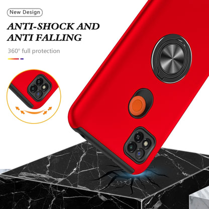 For Xiaomi Redmi 9C PC + TPU Shockproof Magnetic Protective Case with Invisible Ring Holder(Red) - Xiaomi Cases by buy2fix | Online Shopping UK | buy2fix