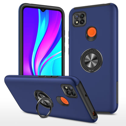 For Xiaomi Redmi 9C PC + TPU Shockproof Magnetic Protective Case with Invisible Ring Holder(Blue) - Xiaomi Cases by buy2fix | Online Shopping UK | buy2fix