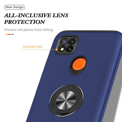 For Xiaomi Redmi 9C PC + TPU Shockproof Magnetic Protective Case with Invisible Ring Holder(Blue) - Xiaomi Cases by buy2fix | Online Shopping UK | buy2fix