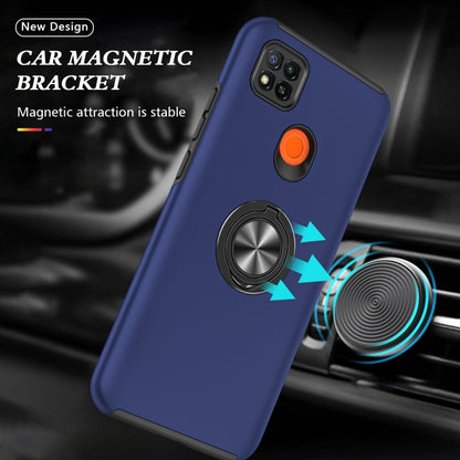For Xiaomi Redmi 9C PC + TPU Shockproof Magnetic Protective Case with Invisible Ring Holder(Blue) - Xiaomi Cases by buy2fix | Online Shopping UK | buy2fix