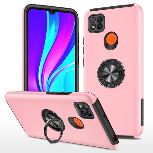 For Xiaomi Redmi 9C PC + TPU Shockproof Magnetic Protective Case with Invisible Ring Holder(Rose Gold) - Xiaomi Cases by buy2fix | Online Shopping UK | buy2fix
