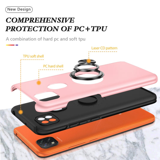 For Xiaomi Redmi 9C PC + TPU Shockproof Magnetic Protective Case with Invisible Ring Holder(Rose Gold) - Xiaomi Cases by buy2fix | Online Shopping UK | buy2fix
