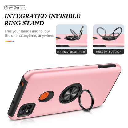 For Xiaomi Redmi 9C PC + TPU Shockproof Magnetic Protective Case with Invisible Ring Holder(Rose Gold) - Xiaomi Cases by buy2fix | Online Shopping UK | buy2fix