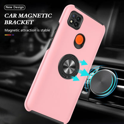 For Xiaomi Redmi 9C PC + TPU Shockproof Magnetic Protective Case with Invisible Ring Holder(Rose Gold) - Xiaomi Cases by buy2fix | Online Shopping UK | buy2fix