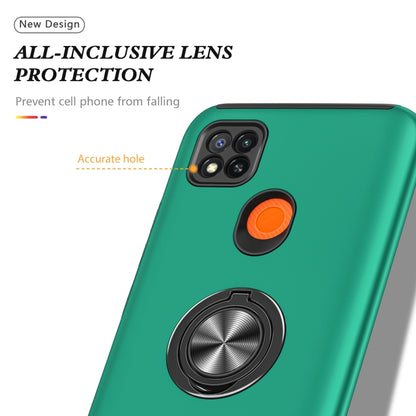 For Xiaomi Redmi 9C PC + TPU Shockproof Magnetic Protective Case with Invisible Ring Holder(Dark Green) - Xiaomi Cases by buy2fix | Online Shopping UK | buy2fix
