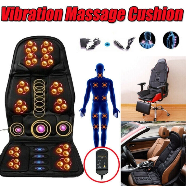 7 Massage Heads 8 Modes Car / Household Multifunctional Whole Body Cervical Massage Seat Cushion, Plug Type:US Plug(Black) by buy2fix
