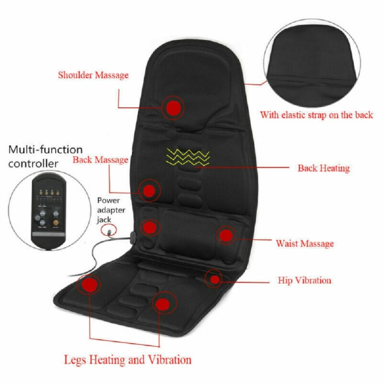 7 Massage Heads 8 Modes Car / Household Multifunctional Whole Body Cervical Massage Seat Cushion, Plug Type:UK Plug(Black) by buy2fix
