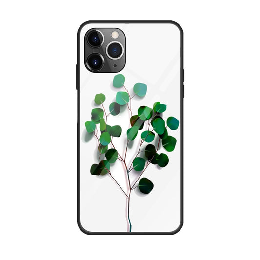 For iPhone 11 Colorful Painted Glass Case(Sapling) - iPhone 11 Cases by buy2fix | Online Shopping UK | buy2fix