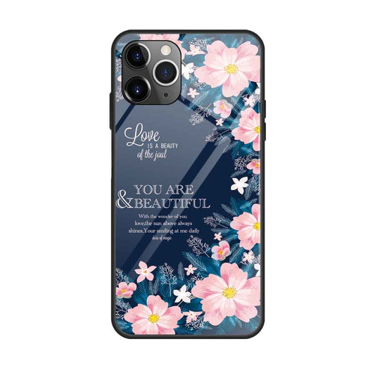 For iPhone 11 Colorful Painted Glass Case(Flower) - iPhone 11 Cases by buy2fix | Online Shopping UK | buy2fix
