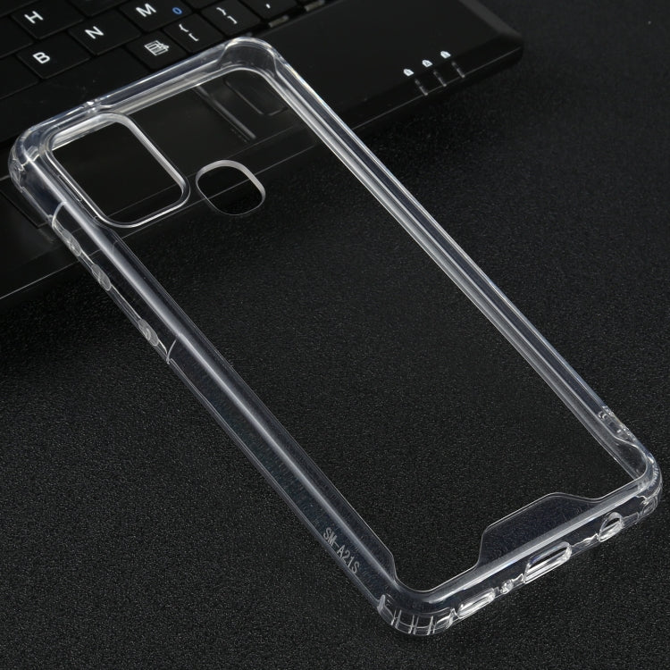 For Samsung Galaxy A21s Four-corner Shockproof Transparent TPU + PC Protective Case by buy2fix