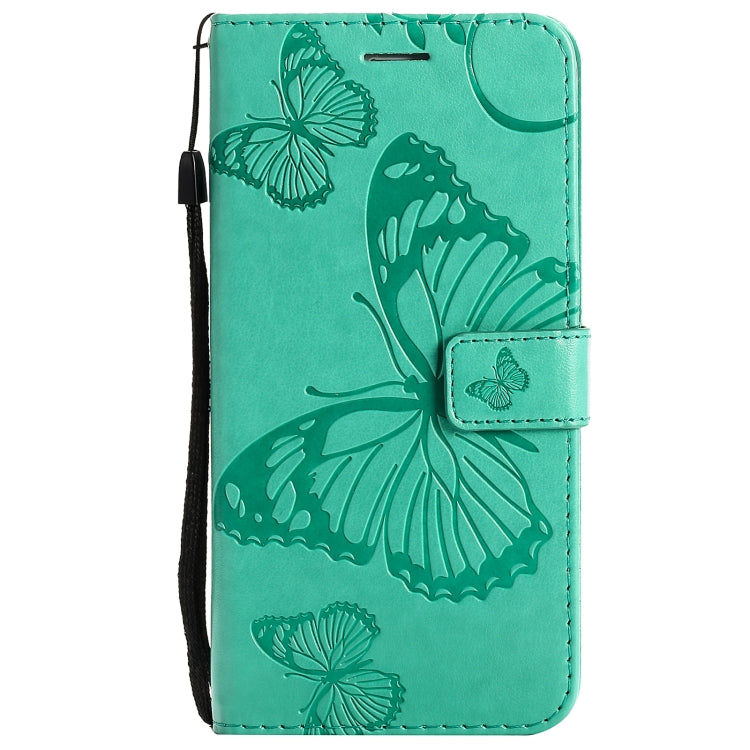 For OPPO A94 5G / F19 Pro / Reno 5F Pressed Printing Butterfly Pattern Horizontal Flip PU Leather Case with Holder & Card Slots & Wallet & Lanyard(Green) by buy2fix