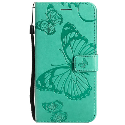For OPPO A94 5G / F19 Pro / Reno 5F Pressed Printing Butterfly Pattern Horizontal Flip PU Leather Case with Holder & Card Slots & Wallet & Lanyard(Green) by buy2fix