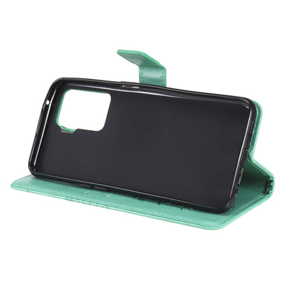 For OPPO A94 5G / F19 Pro / Reno 5F Pressed Printing Butterfly Pattern Horizontal Flip PU Leather Case with Holder & Card Slots & Wallet & Lanyard(Green) by buy2fix