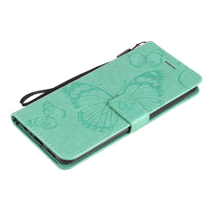 For OPPO A94 5G / F19 Pro / Reno 5F Pressed Printing Butterfly Pattern Horizontal Flip PU Leather Case with Holder & Card Slots & Wallet & Lanyard(Green) by buy2fix
