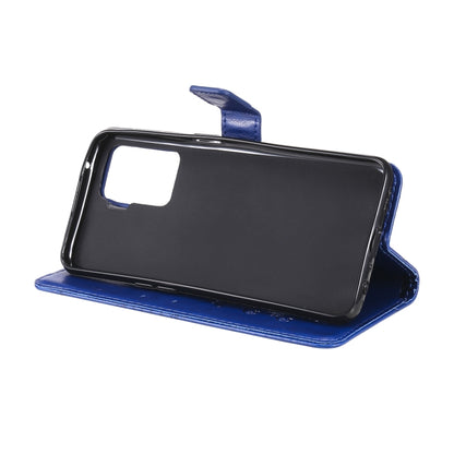 For OPPO A94 5G / F19 Pro / Reno 5F Pressed Printing Butterfly Pattern Horizontal Flip PU Leather Case with Holder & Card Slots & Wallet & Lanyard(Blue) by buy2fix