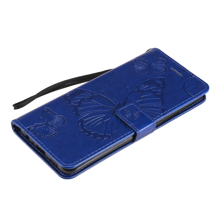 For OPPO A94 5G / F19 Pro / Reno 5F Pressed Printing Butterfly Pattern Horizontal Flip PU Leather Case with Holder & Card Slots & Wallet & Lanyard(Blue) by buy2fix