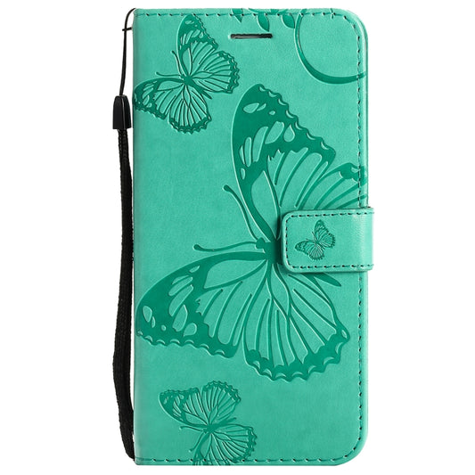 For OPPO Realme 8 Pro / Realme 8 Pressed Printing Butterfly Pattern Horizontal Flip PU Leather Case with Holder & Card Slots & Wallet & Lanyard(Green) - Realme Cases by buy2fix | Online Shopping UK | buy2fix
