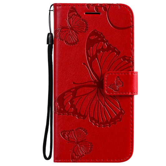 For OPPO Realme 8 Pro / Realme 8 Pressed Printing Butterfly Pattern Horizontal Flip PU Leather Case with Holder & Card Slots & Wallet & Lanyard(Red) - Realme Cases by buy2fix | Online Shopping UK | buy2fix