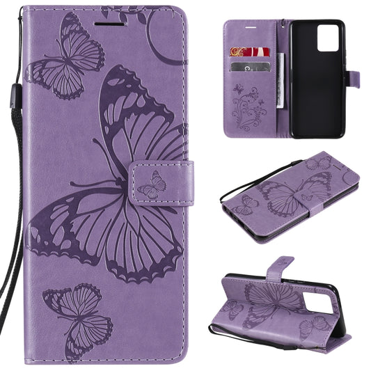 For OPPO Realme 8 Pro / Realme 8 Pressed Printing Butterfly Pattern Horizontal Flip PU Leather Case with Holder & Card Slots & Wallet & Lanyard(Purple) - Realme Cases by buy2fix | Online Shopping UK | buy2fix