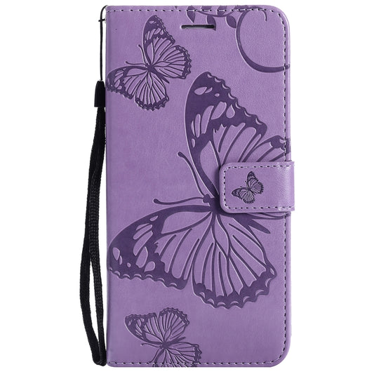 For OPPO Realme 8 Pro / Realme 8 Pressed Printing Butterfly Pattern Horizontal Flip PU Leather Case with Holder & Card Slots & Wallet & Lanyard(Purple) - Realme Cases by buy2fix | Online Shopping UK | buy2fix