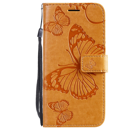 For Xiaomi Mi 11 Lite Pressed Printing Butterfly Pattern Horizontal Flip PU Leather Case with Holder & Card Slots & Wallet & Lanyard(Yellow) - Xiaomi Cases by buy2fix | Online Shopping UK | buy2fix