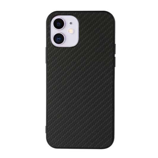 For iPhone 11 Carbon Fiber Skin PU + PC + TPU Shockprof Protective Case (Black) - iPhone 11 Cases by buy2fix | Online Shopping UK | buy2fix