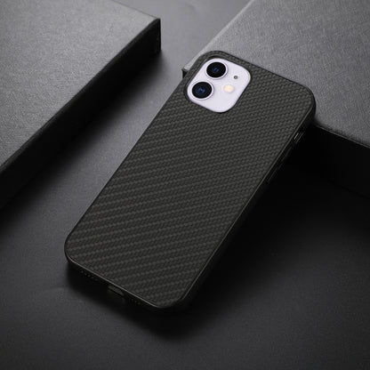 For iPhone 11 Carbon Fiber Skin PU + PC + TPU Shockprof Protective Case (Black) by buy2fix