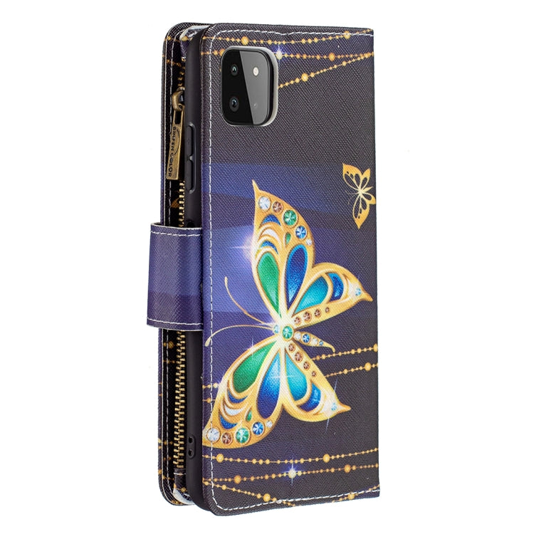 For Samsung Galaxy A22 5G Colored Drawing Pattern Zipper Horizontal Flip Leather Case with Holder & Card Slots & Wallet(Big Butterfly) by buy2fix