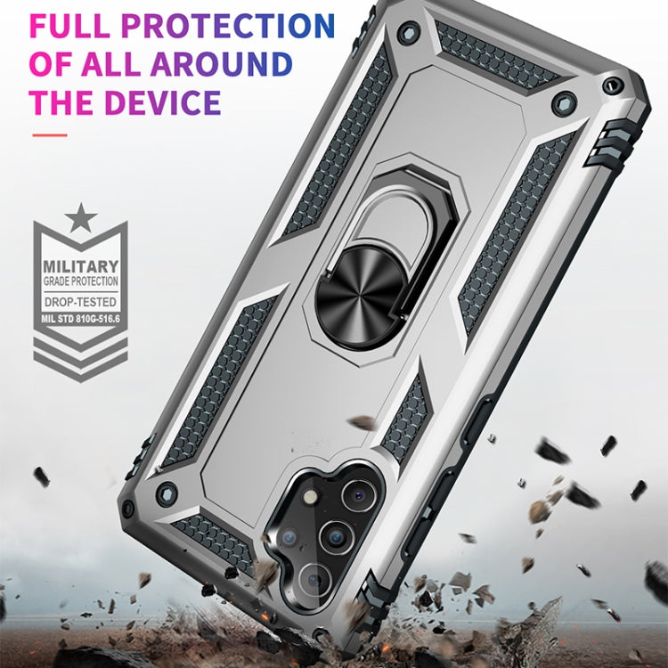 For Samsung Galaxy A32 4G Shockproof TPU + PC Protective Case with 360 Degree Rotating Holder(Silver) by buy2fix