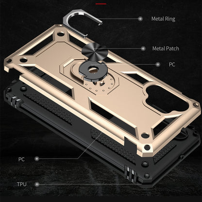 For Samsung Galaxy A32 4G Shockproof TPU + PC Protective Case with 360 Degree Rotating Holder(Gold) by buy2fix