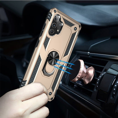 For Samsung Galaxy A32 4G Shockproof TPU + PC Protective Case with 360 Degree Rotating Holder(Gold) by buy2fix