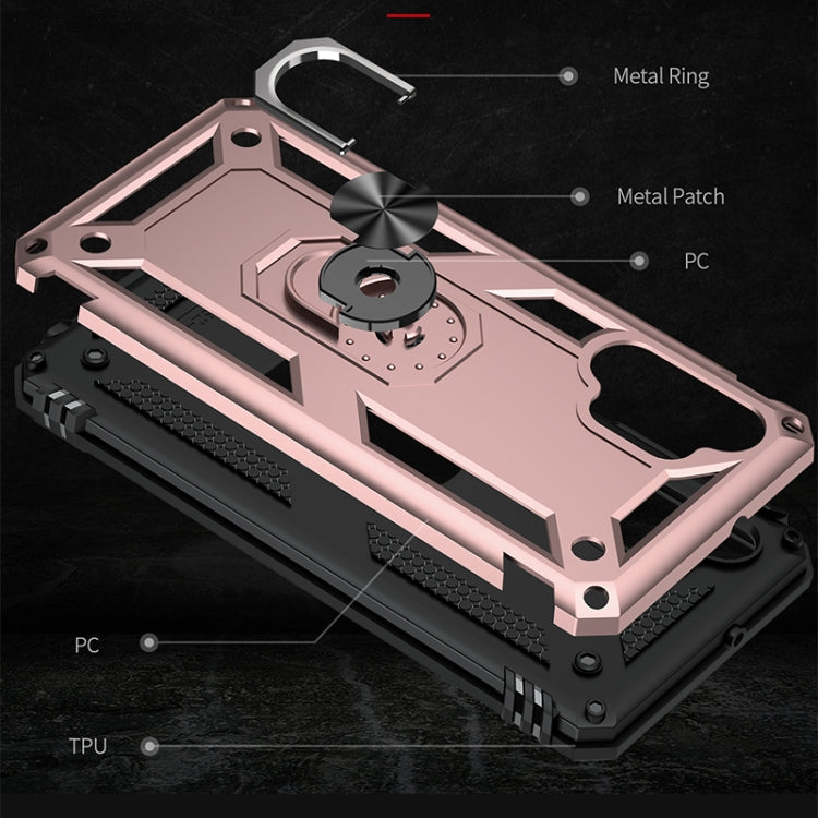 For Samsung Galaxy A32 4G Shockproof TPU + PC Protective Case with 360 Degree Rotating Holder(Rose Gold) by buy2fix