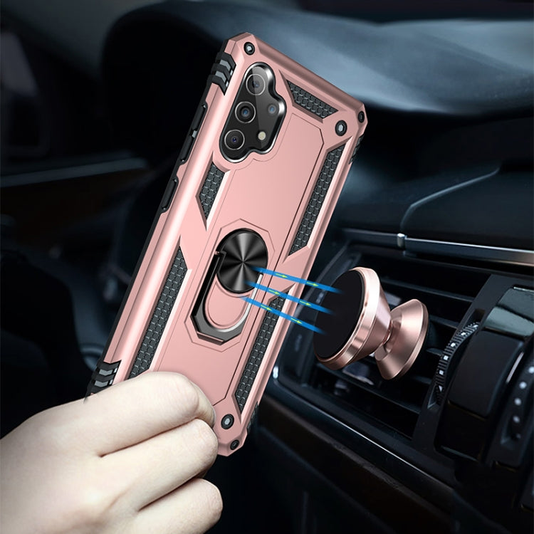 For Samsung Galaxy A32 4G Shockproof TPU + PC Protective Case with 360 Degree Rotating Holder(Rose Gold) by buy2fix