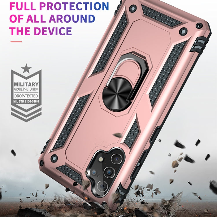 For Samsung Galaxy A32 4G Shockproof TPU + PC Protective Case with 360 Degree Rotating Holder(Rose Gold) by buy2fix