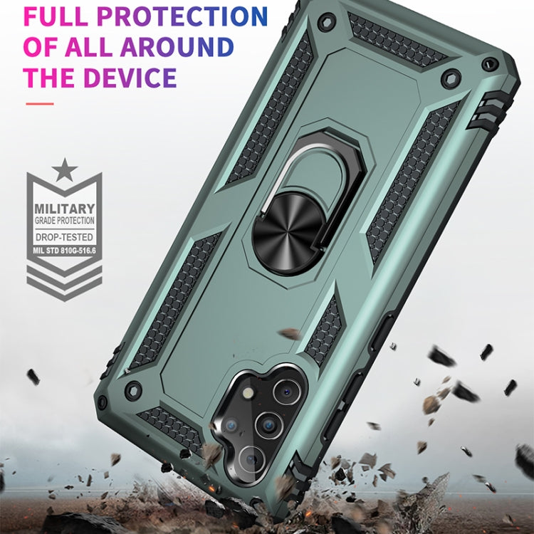 For Samsung Galaxy A32 4G Shockproof TPU + PC Protective Case with 360 Degree Rotating Holder(Green) by buy2fix