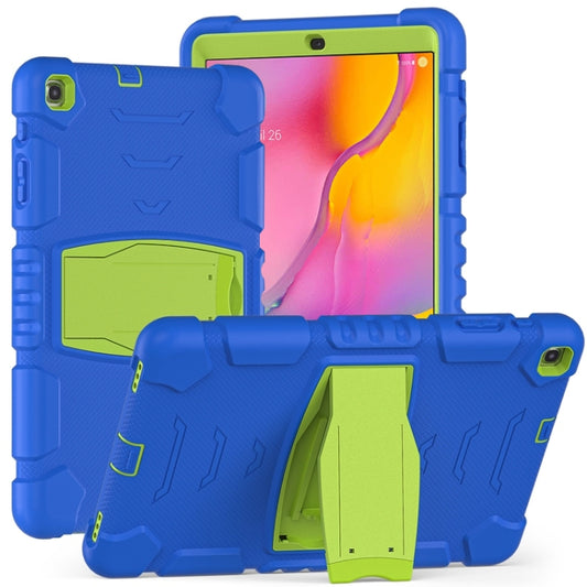 For Samsung Galaxy Tab A 10.1 (2019) T510 3-Layer Protection  Screen Frame + PC + Silicone Shockproof Combination Case with Holder(Blue+Lime) - Tab A 10.1 (2019) T510 / T515 by buy2fix | Online Shopping UK | buy2fix