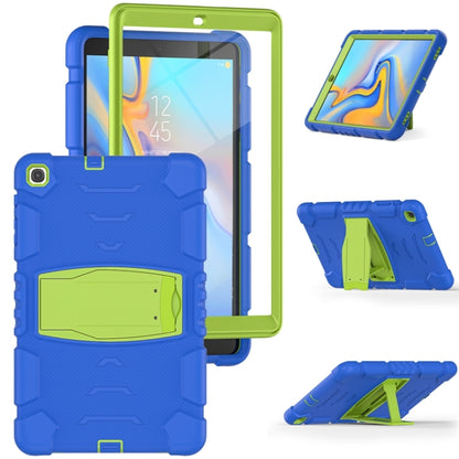 For Samsung Galaxy Tab A 10.1 (2019) T510 3-Layer Protection  Screen Frame + PC + Silicone Shockproof Combination Case with Holder(Blue+Lime) - Tab A 10.1 (2019) T510 / T515 by buy2fix | Online Shopping UK | buy2fix