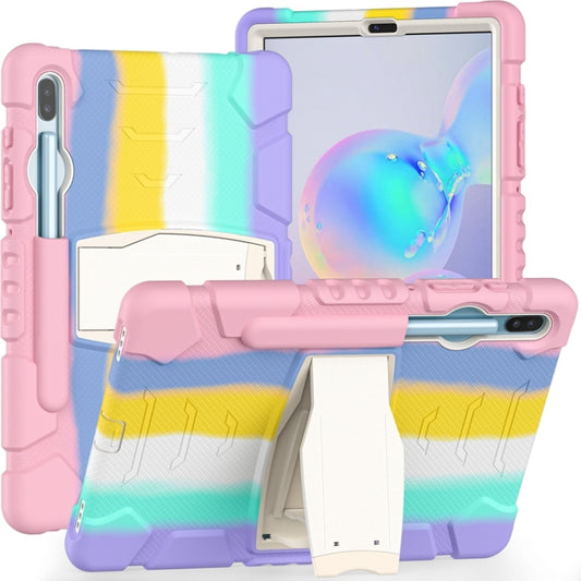 For Samsung Galaxy Tab S6 T860 3-Layer Protection  Screen Frame + PC + Silicone Shockproof Combination Case with Holder(Colorful Pink) - Other Galaxy Tab PC by buy2fix | Online Shopping UK | buy2fix