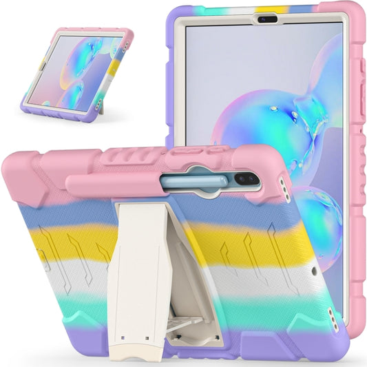 For Samsung Galaxy Tab S6 T860 3-Layer Protection  Screen Frame + PC + Silicone Shockproof Combination Case with Holder(Colorful Pink) - Other Galaxy Tab PC by buy2fix | Online Shopping UK | buy2fix