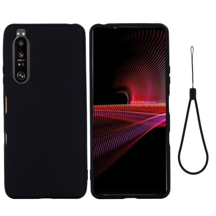 For Sony Xperia 1 III Pure Color Liquid Silicone Shockproof Full Coverage Case(Black) by buy2fix