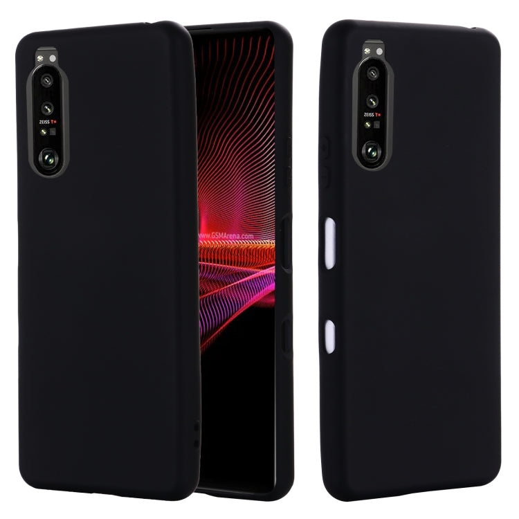 For Sony Xperia 1 III Pure Color Liquid Silicone Shockproof Full Coverage Case(Black) by buy2fix