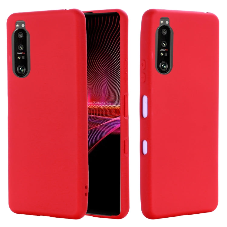 For Sony Xperia 1 III Pure Color Liquid Silicone Shockproof Full Coverage Case(Red) by buy2fix