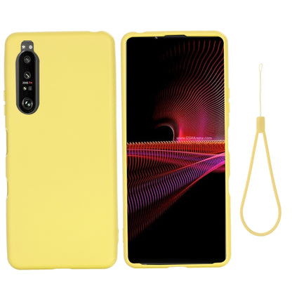 For Sony Xperia 1 III Pure Color Liquid Silicone Shockproof Full Coverage Case(Yellow) by buy2fix