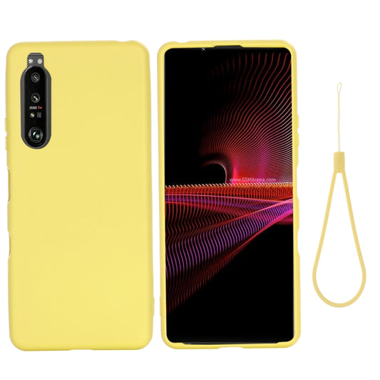 For Sony Xperia 1 III Pure Color Liquid Silicone Shockproof Full Coverage Case(Yellow) by buy2fix