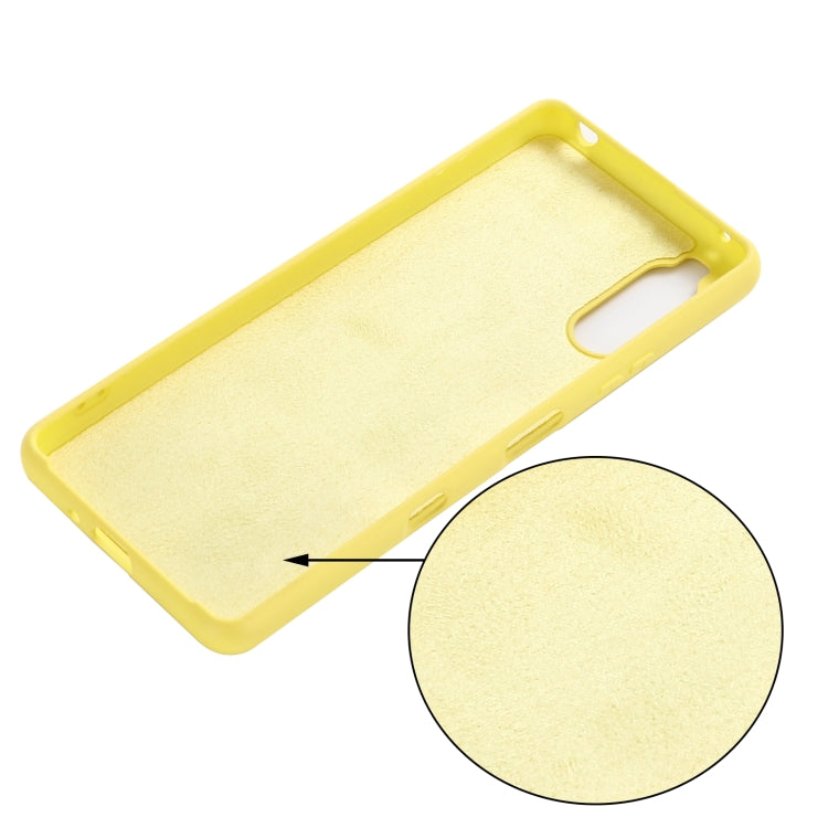 For Sony Xperia 1 III Pure Color Liquid Silicone Shockproof Full Coverage Case(Yellow) by buy2fix