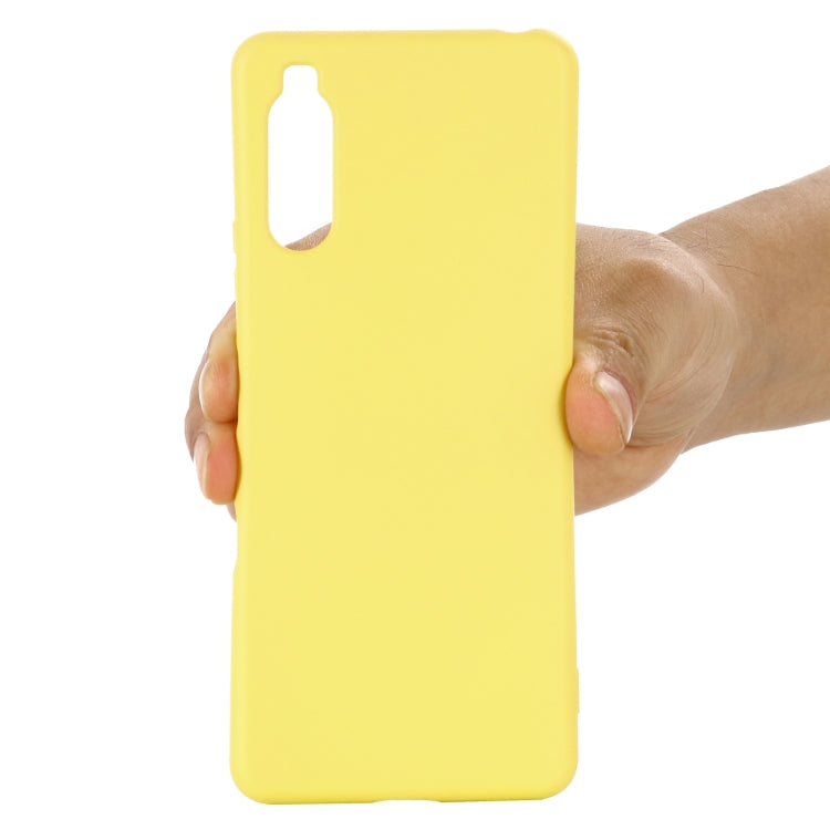 For Sony Xperia 1 III Pure Color Liquid Silicone Shockproof Full Coverage Case(Yellow) by buy2fix