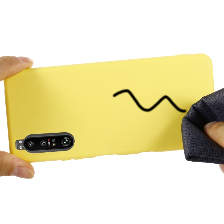 For Sony Xperia 1 III Pure Color Liquid Silicone Shockproof Full Coverage Case(Yellow) by buy2fix