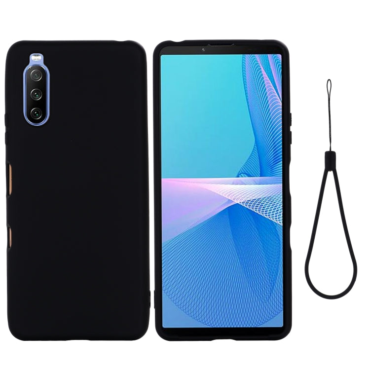 For Sony Xperia 10 III Pure Color Liquid Silicone Shockproof Full Coverage Case(Black) by buy2fix